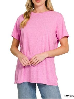Heather Mauve Boyfriend Tee